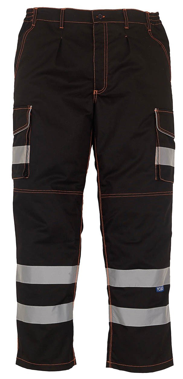 Hi-vis polycotton cargo trousers with kneepad pockets (HV018T/3M)