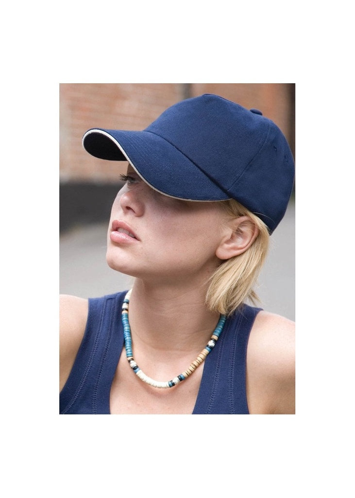 Brushed coton printers/embroiderers cap with sandwich peak