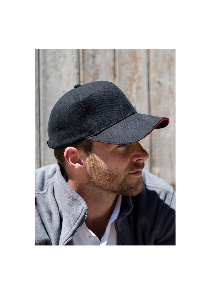 Pro-style heavy cotton cap with sandwich peak