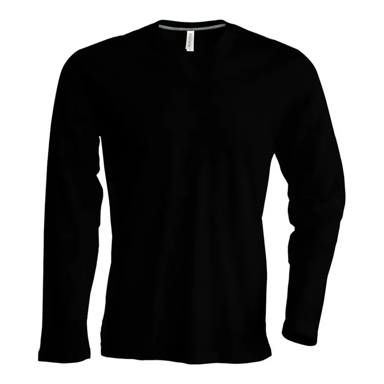Men's long-sleeved V-neck T-shirt