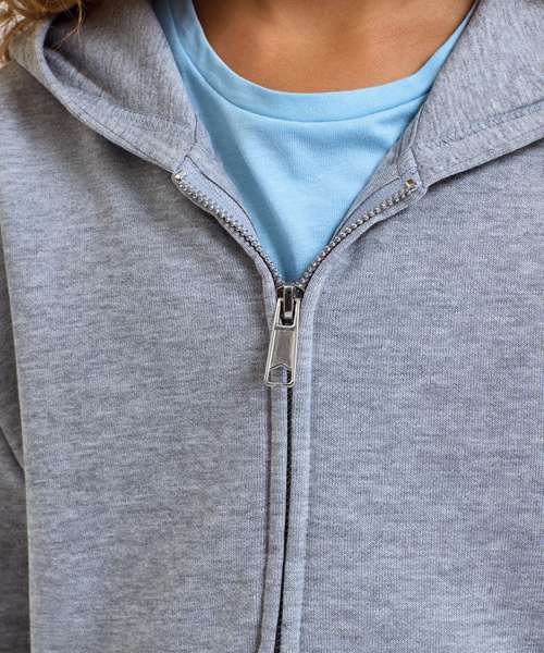 Kids TriDri® recycled cropped oversize full-zip hoodie