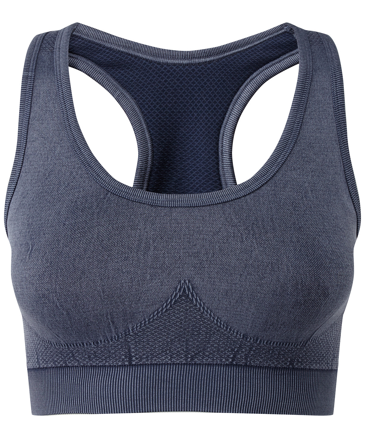 Tridri® seamless "3D fit" multi-sport sculpt bra top denim
