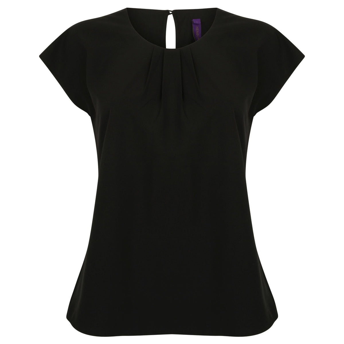Women's pleat front short sleeve blouse