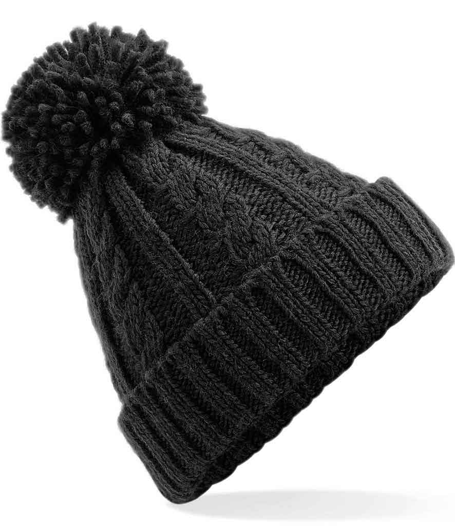 Cable knit melange beanie