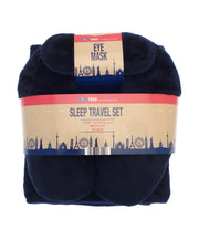 Travel set (neck pillow, eye mask and fleece blanket)