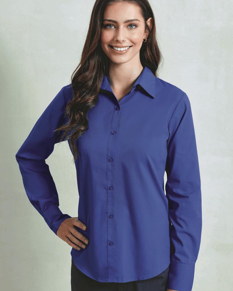 Women's poplin long sleeve blouse