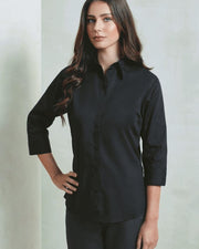 Women's ¾ sleeve poplin blouse