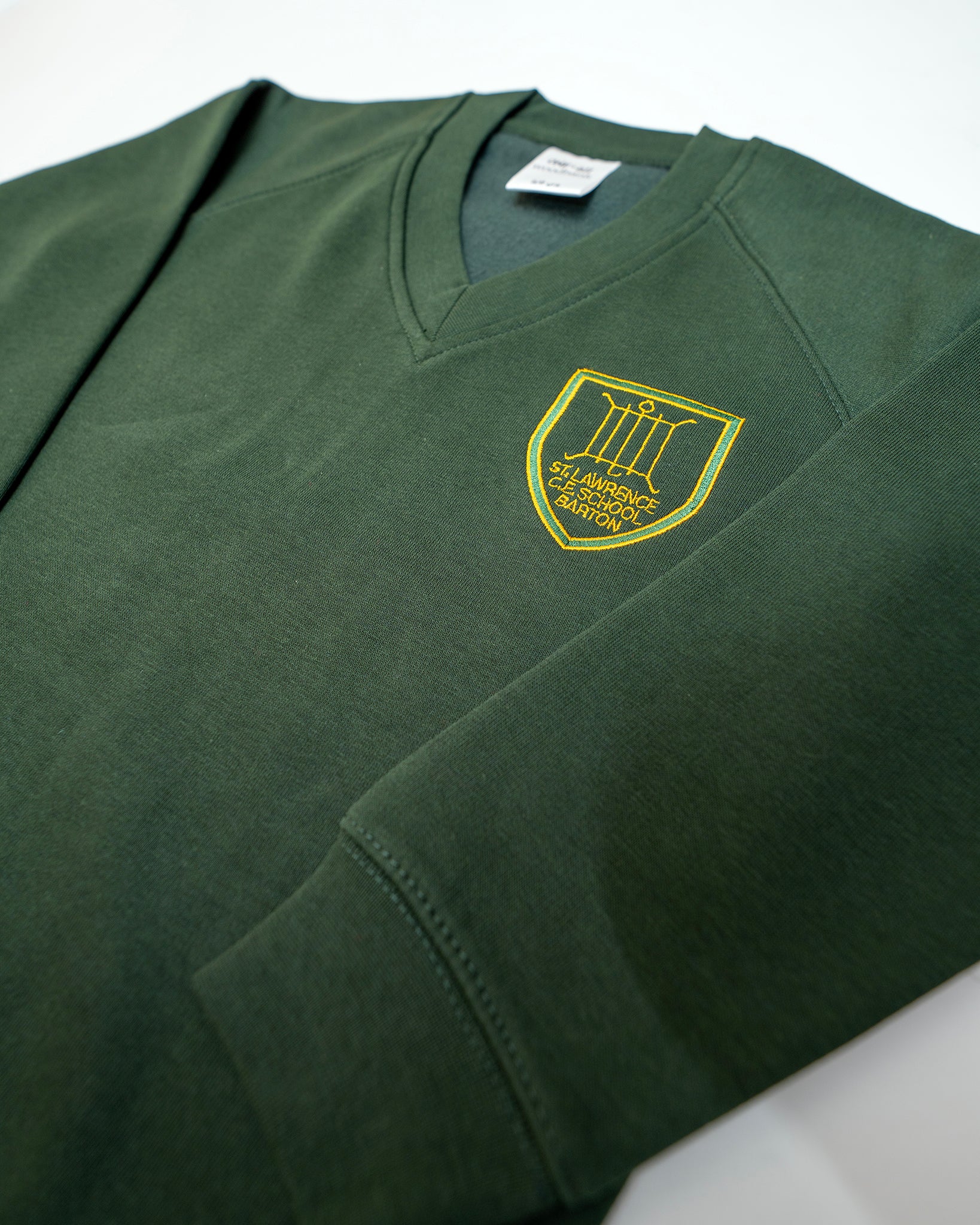 Barton S.L. Primary V-Neck Jumper - Bottle (Embroidered)