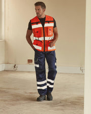 Hi-vis mandarin collar comfort trim t-shirt (HVJ430)