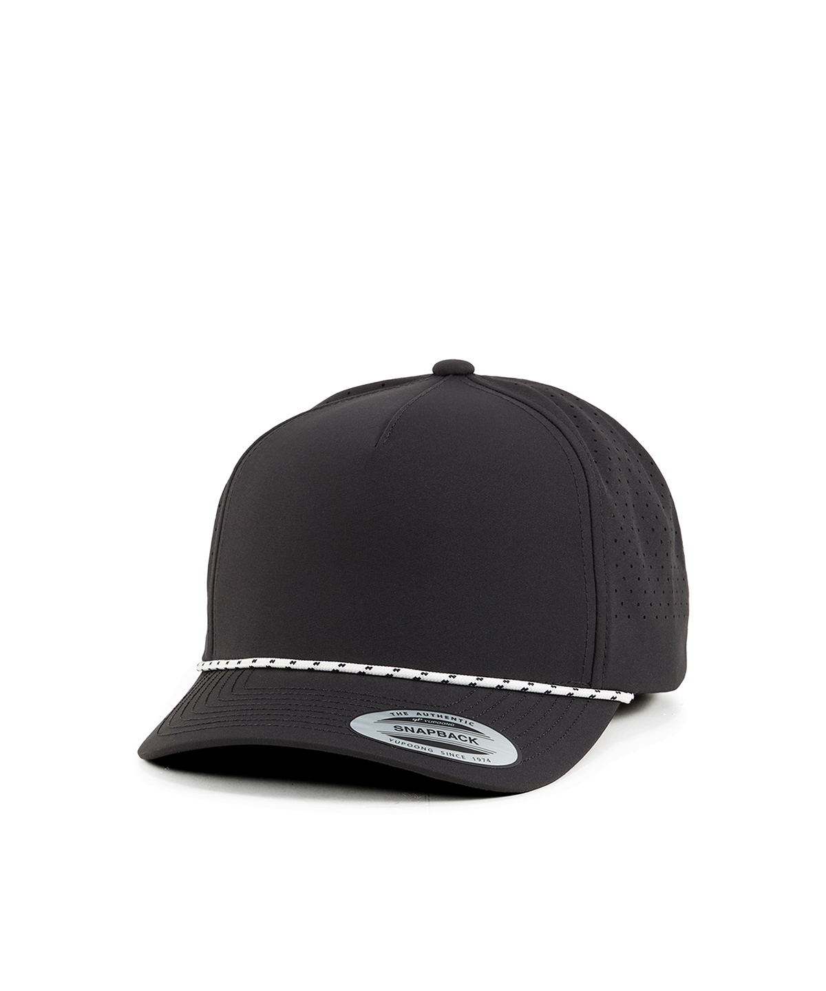 YP Classics 5-panel snapback cap with perforations and braided rope