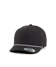 YP Classics 5-panel snapback cap with perforations and braided rope