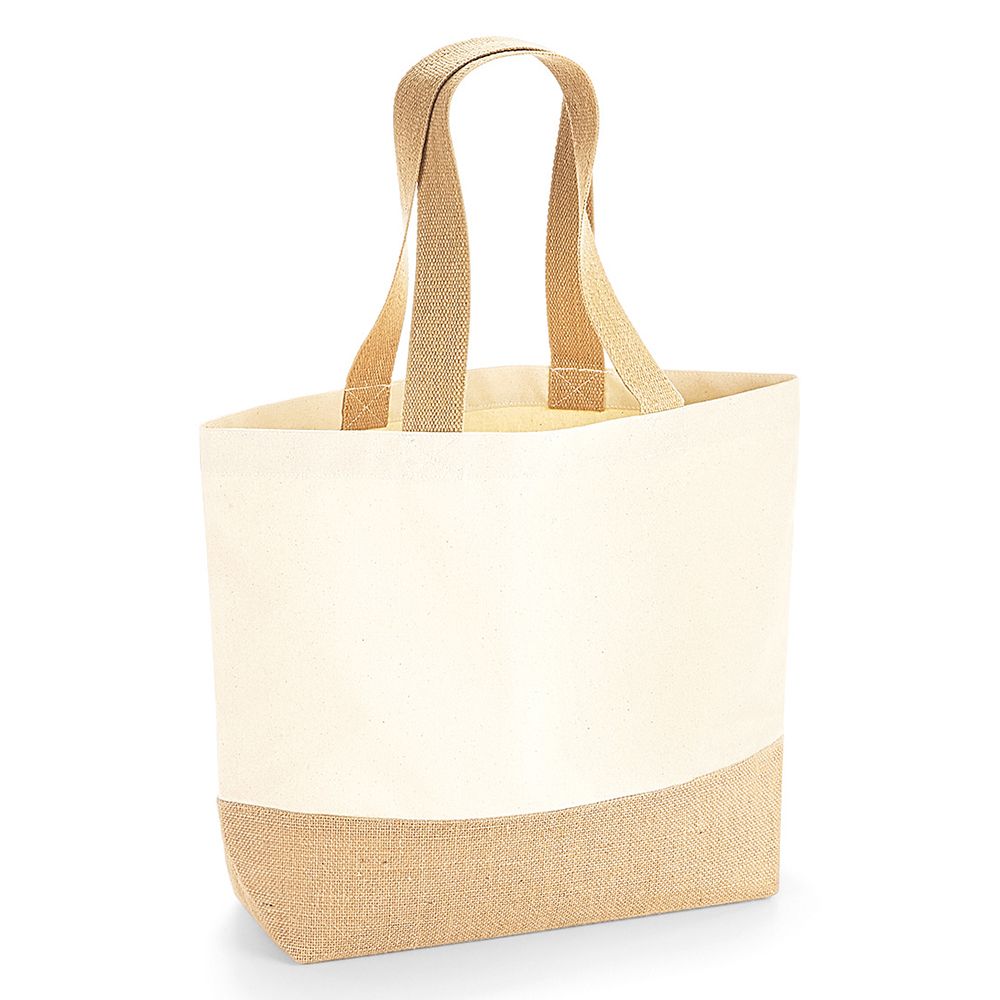 Jute base canvas tote