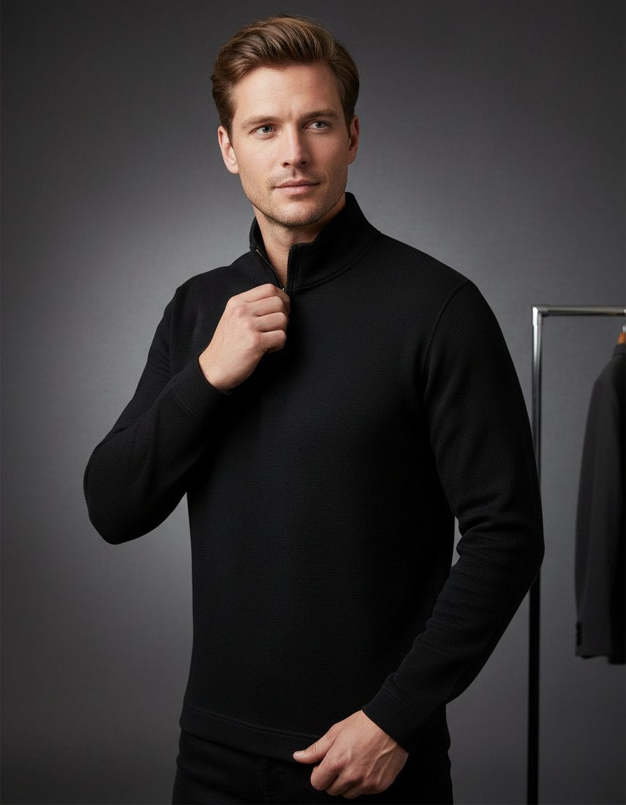 Premium piqué 1/4-zip top