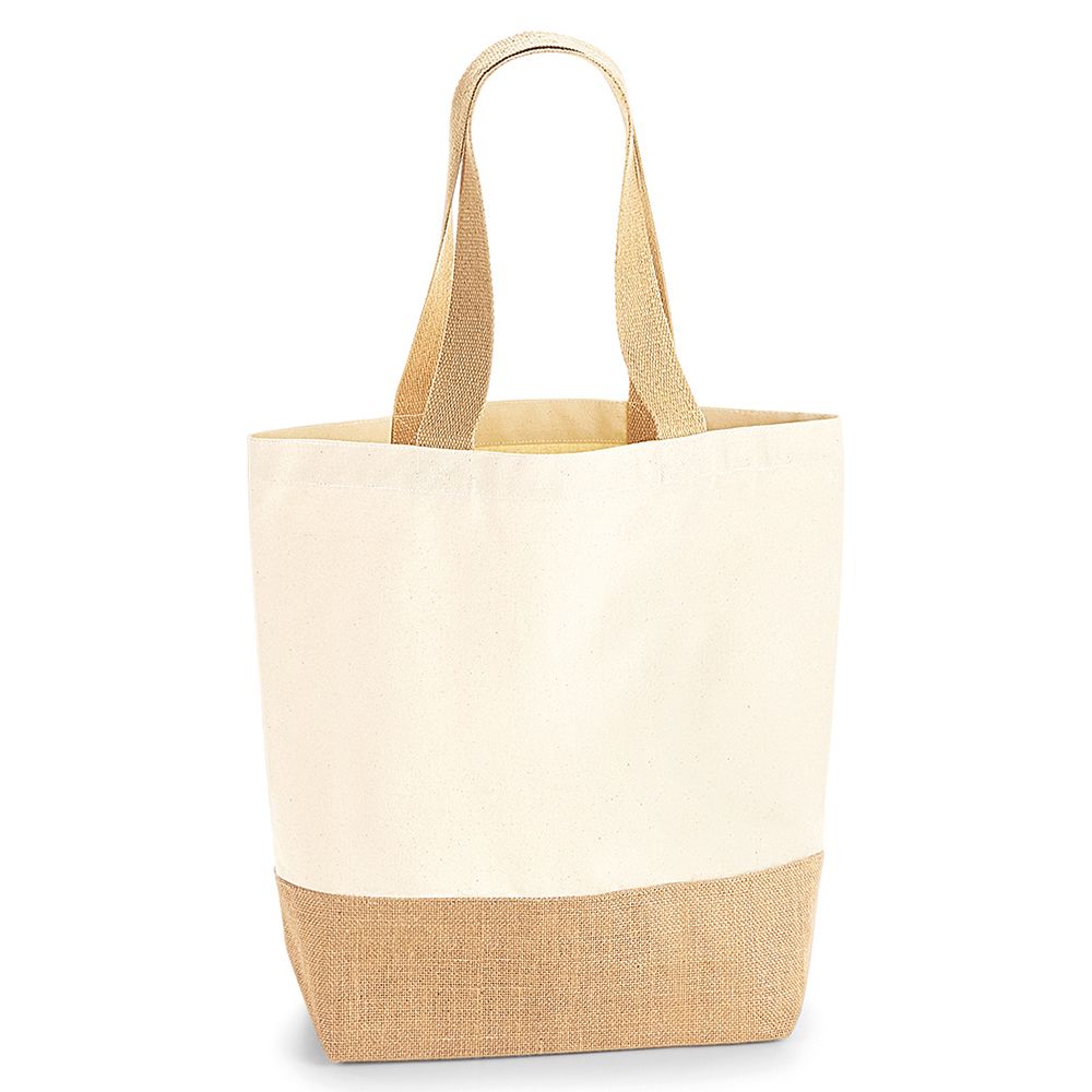 Jute base canvas shopper