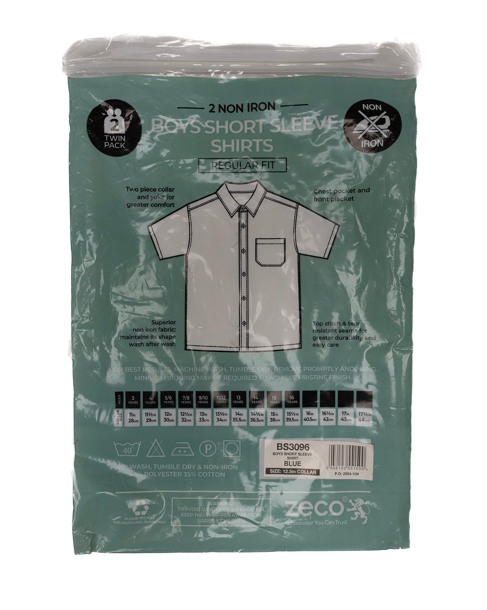 Zeco 2 Pack Plain S/S Shirt (Blue)