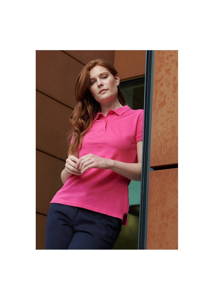 Women's micro-fine piqué polo shirt