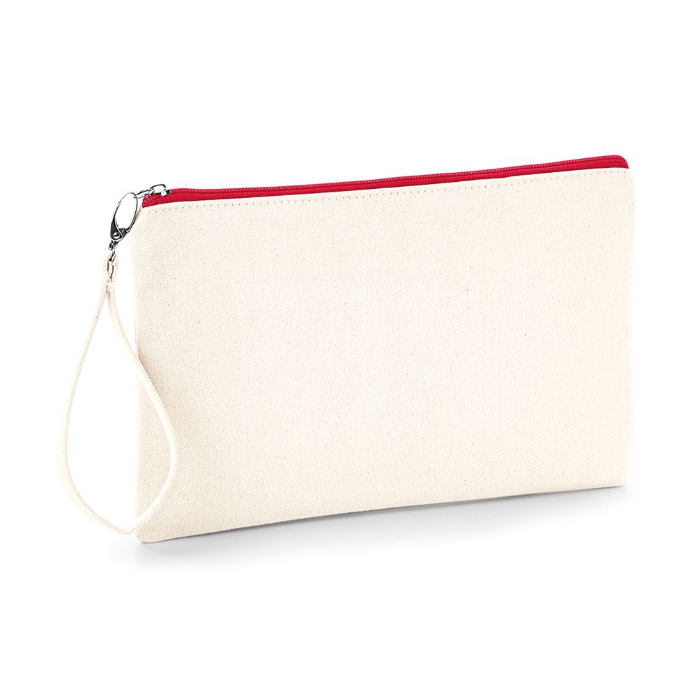 Canvas wristlet pouch