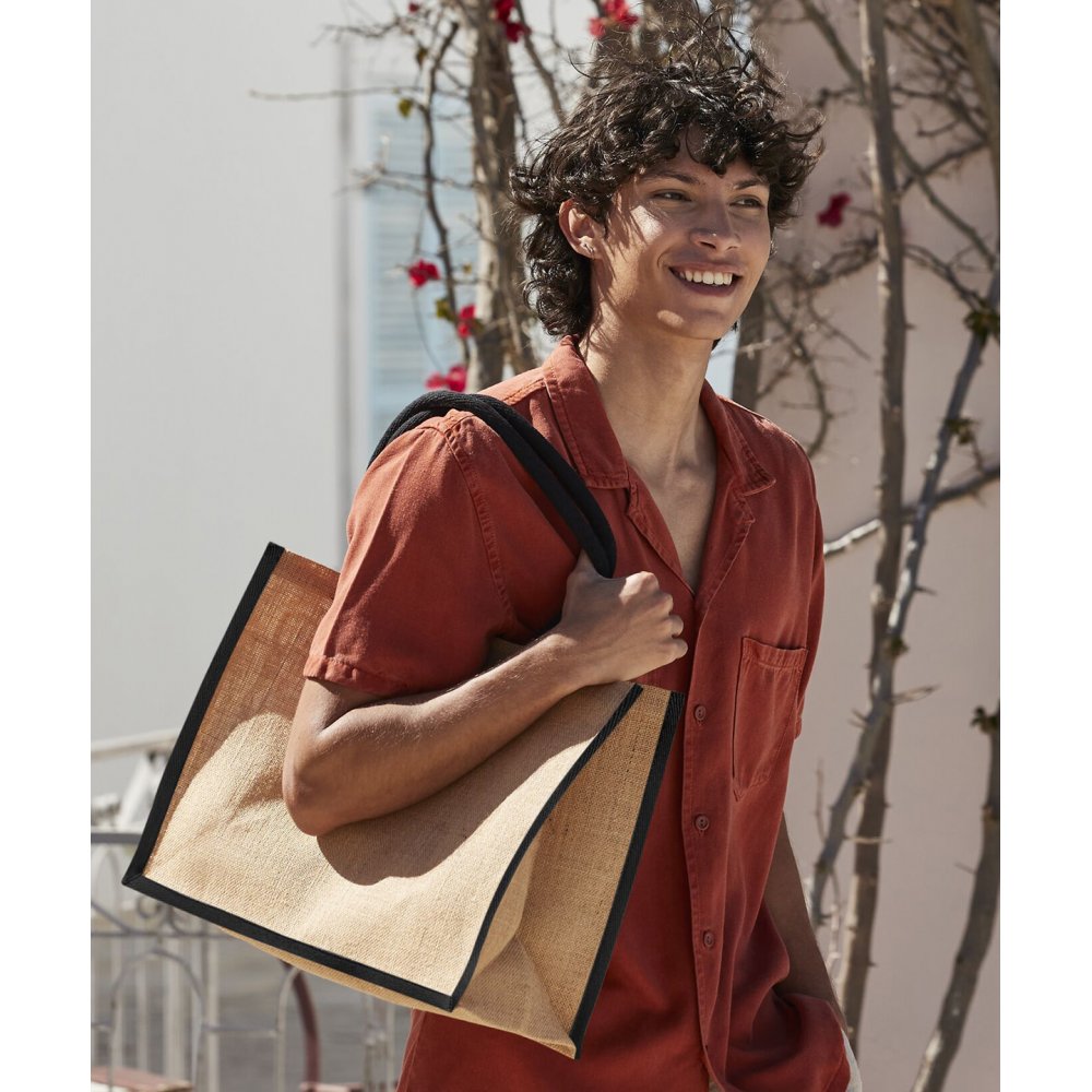 Natural starched jute classic shopper