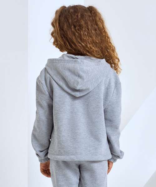 Kids TriDri® recycled cropped oversize full-zip hoodie